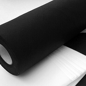 Black backing roll and a white backing